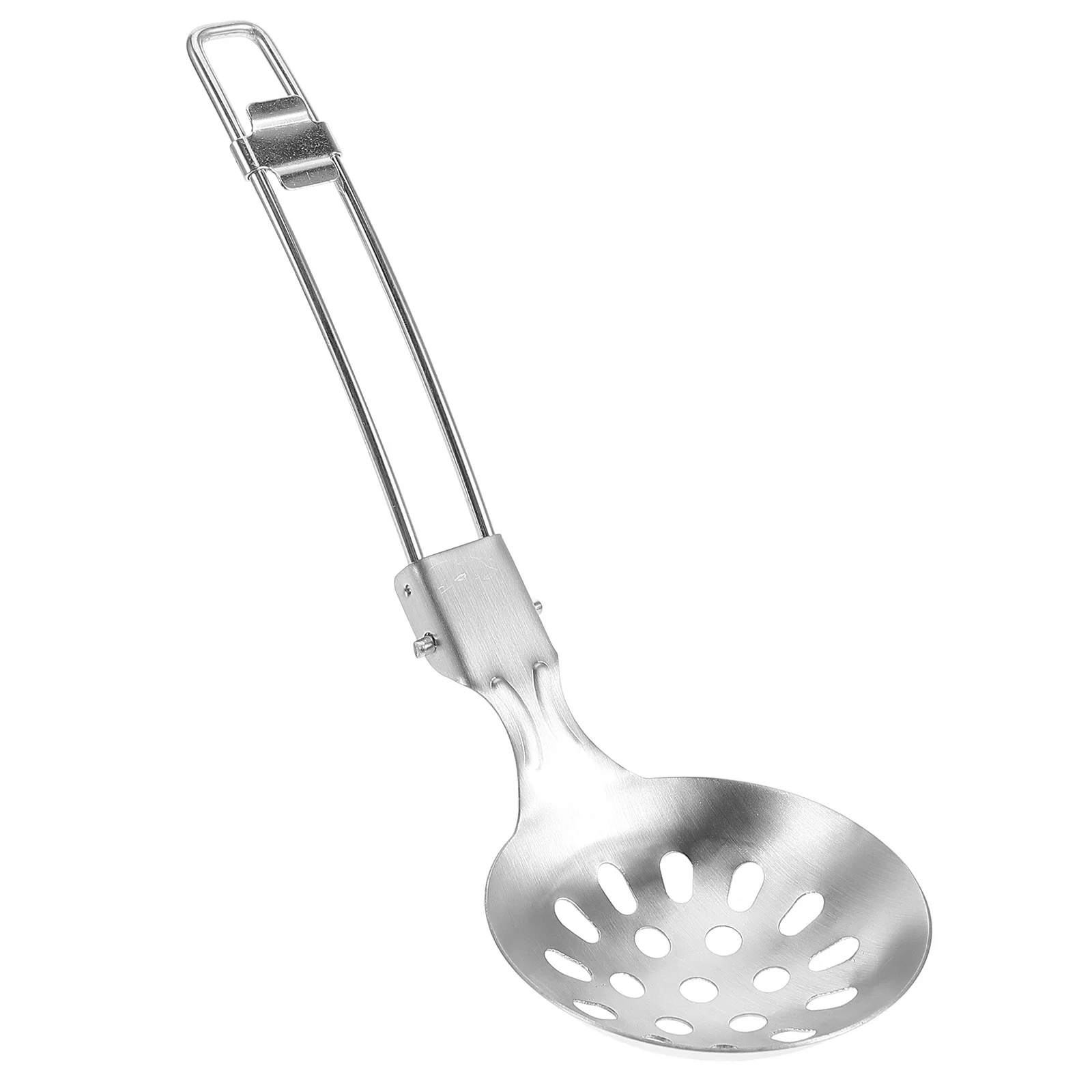 

Stainless Steel Folding Spoon for Camping Outdoor Cooking Multi-Functional Slotted Ladle Lightweight Portable Kitchen Utensil