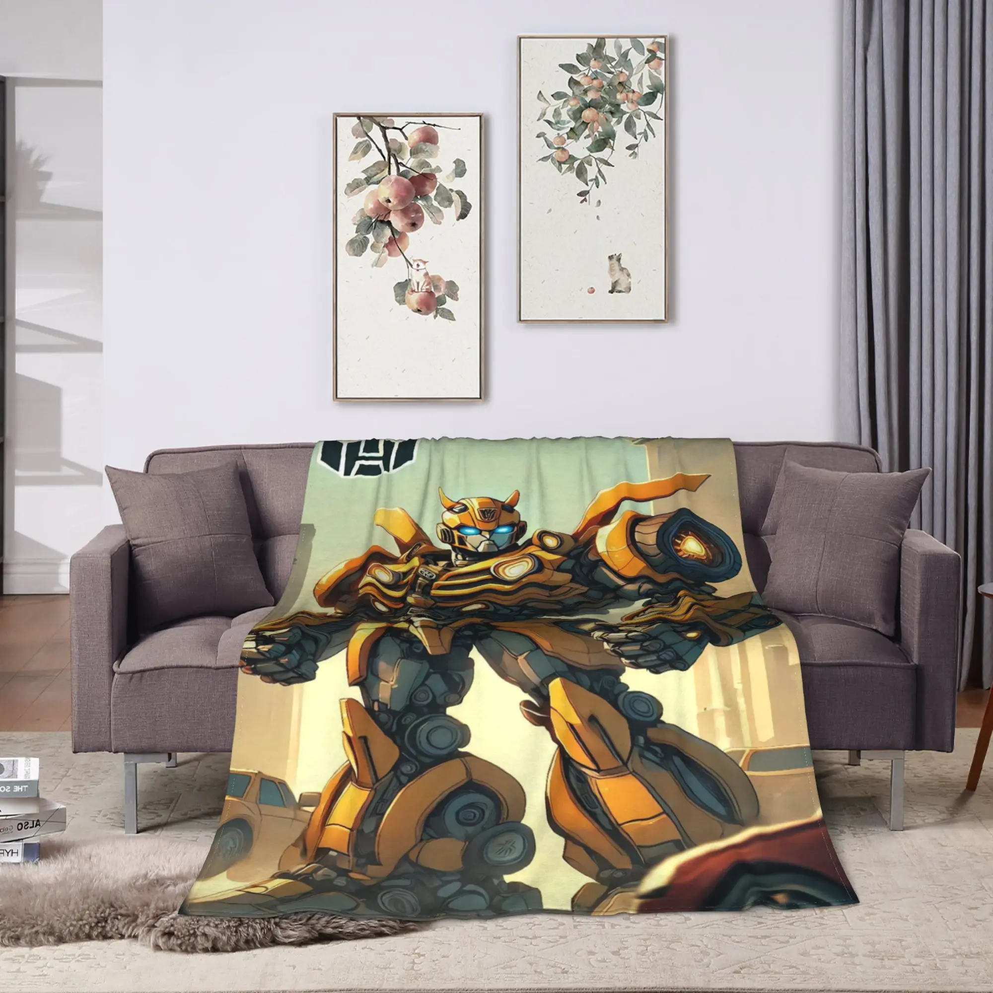 Transformered Cartoon Blankets  Super Soft Fashion Plush Throw Blanket For Couch Chair Sofa Bed Flannel Bedspread Bed Cover