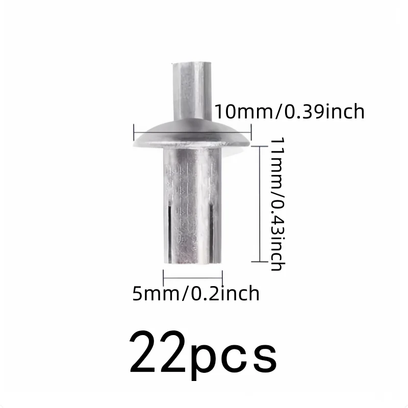 22 pcs 5*11mm Blind Hammer Rivets with No Special Tools Required, ideal for Sheet Metal Joining and Machinery Fastening