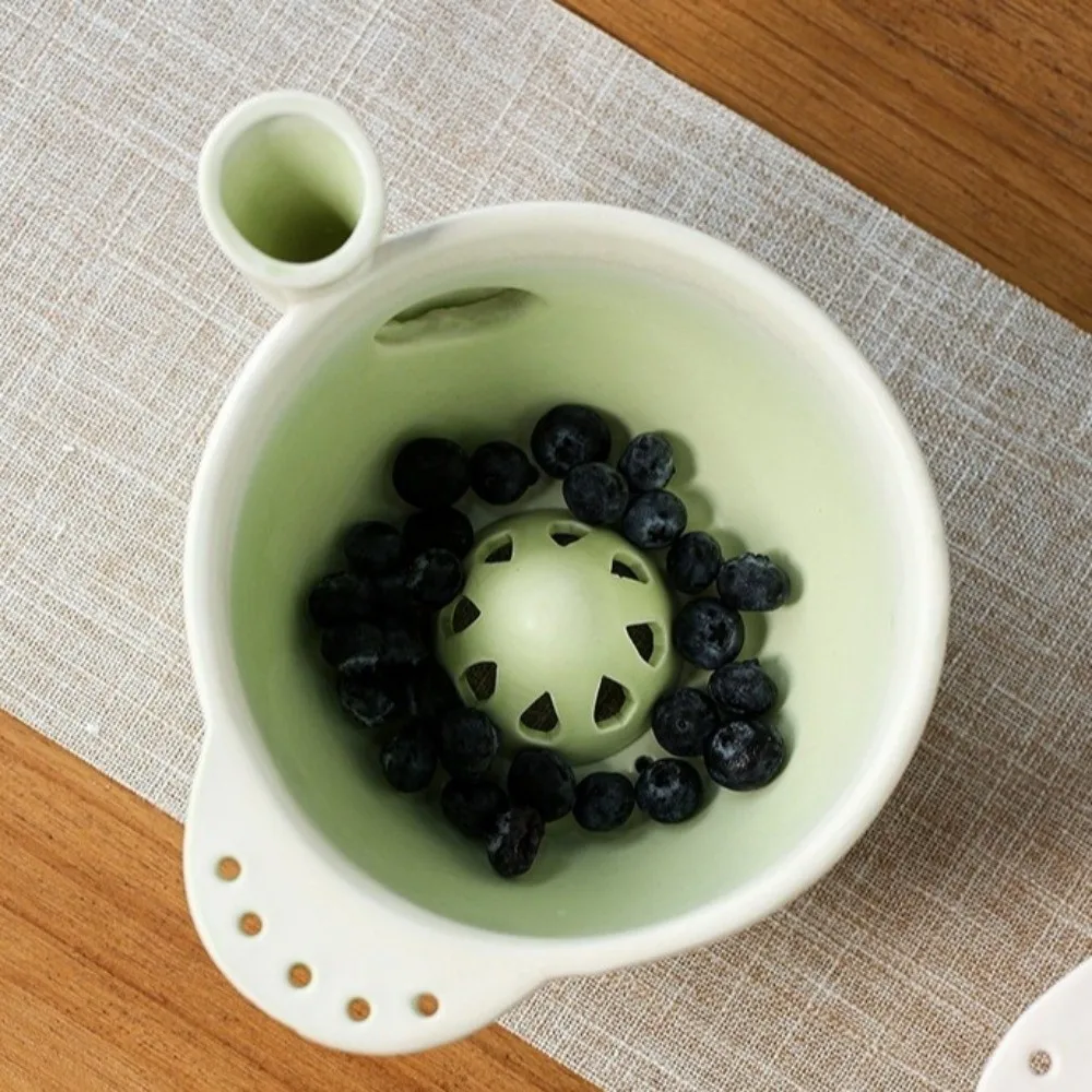 Self-spinning Automatic Fruit Washing Bowl Large Capacity Time-Saving Self-Rotating Fruit Cleaner Quick Drain Non-stick