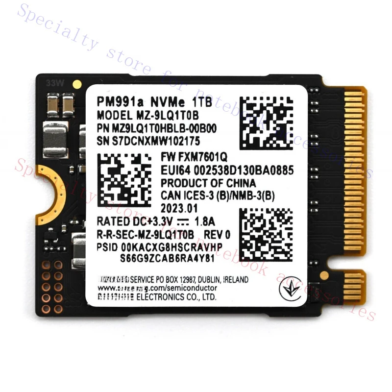 

R+ FOR Samsung PM991A 1TB NVME M.2 2230 SSD For Surface Pro x 7+ 8 Laptop 3 Steam Deck