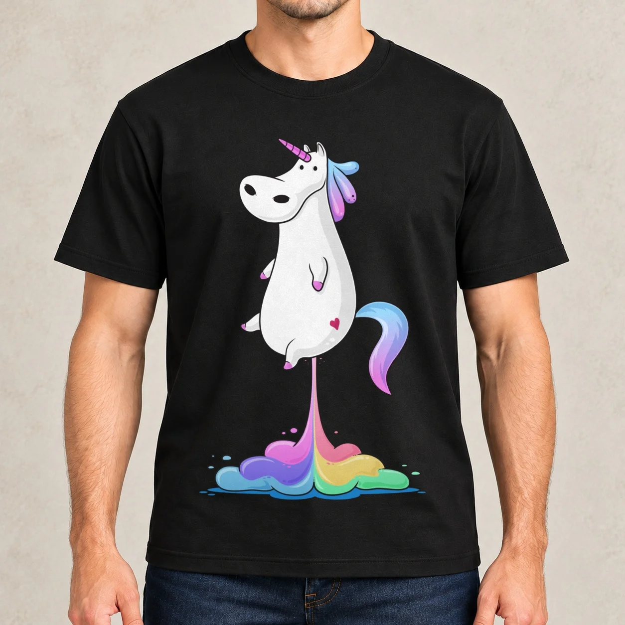 Unicorn Fart T-Shirt cotton tshirt 100% t shirts for man pack white g man t shirts for men graphic t shirts for man T-Shirt
