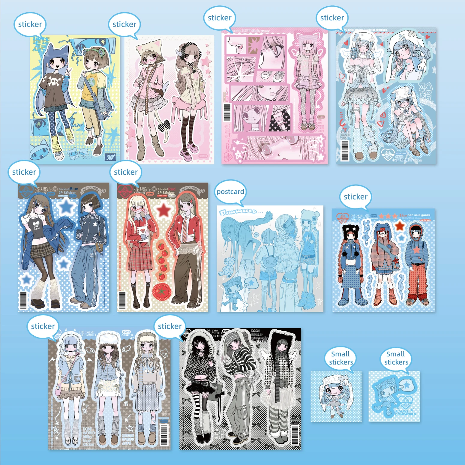 

1/12 Pcs Korean Domi Stickers Girl Kumika Characters Hot Girl DIY Decals Instagram Journal High-quality Flat Replacement