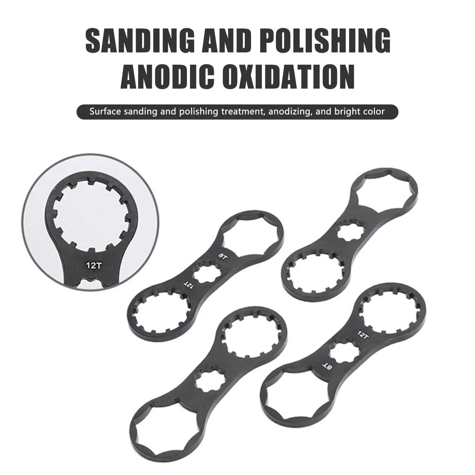 Fahrrad-Vordergabel-Schulterabdeckungs-Schraubenschlüssel, Werkzeug zum Entfernen der oberen Abdeckung des Stoßdämpfers, Fahrradwerkzeug aus Aluminiumlegierung für die Reparatur von Rennrädern – Detail 9