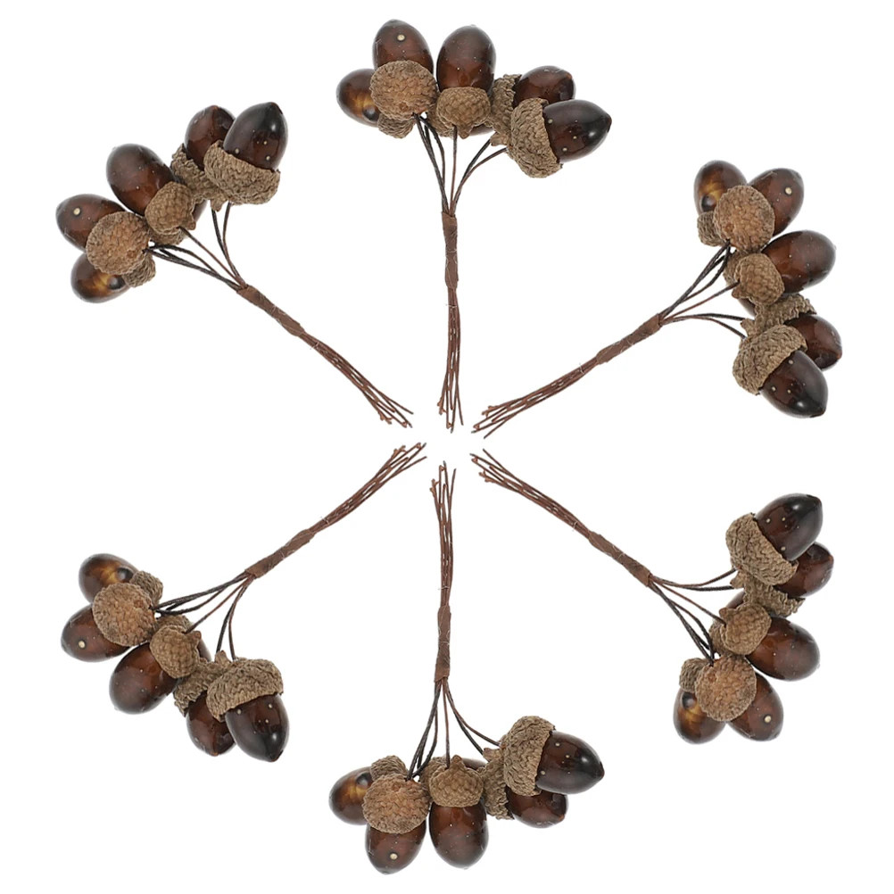 

6Pcs Artificial Pine Cone Ornaments Lifelike Faux Pine Branches for Wreath Picks Home Decorations Photo Props Fake Plant Decor