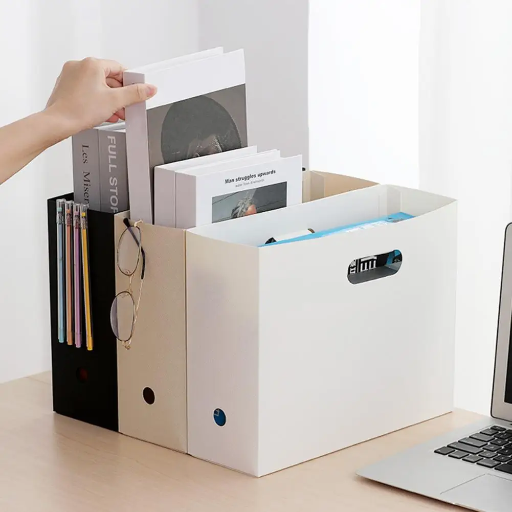 Kotak Penyimpanan Dokumen Ringan Pegangan Non-slip Desain Meja Buku Pengatur Serba-serbi File Pengatur Dokumen Penyimpanan File