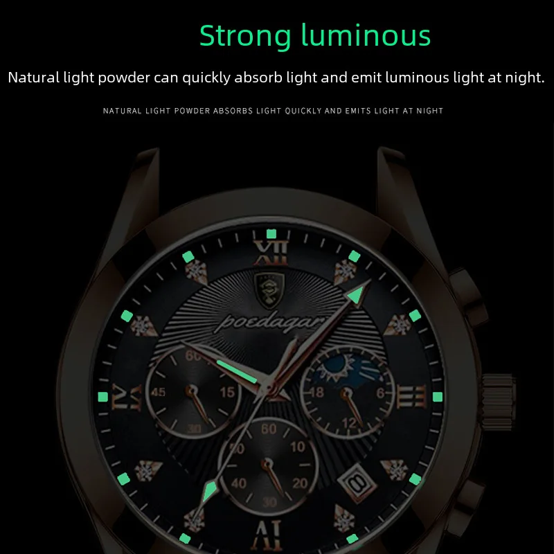 Waterproof Luminous Calendar Men's High-End Watch Trendy Fashion Business Elegant Sports Watch