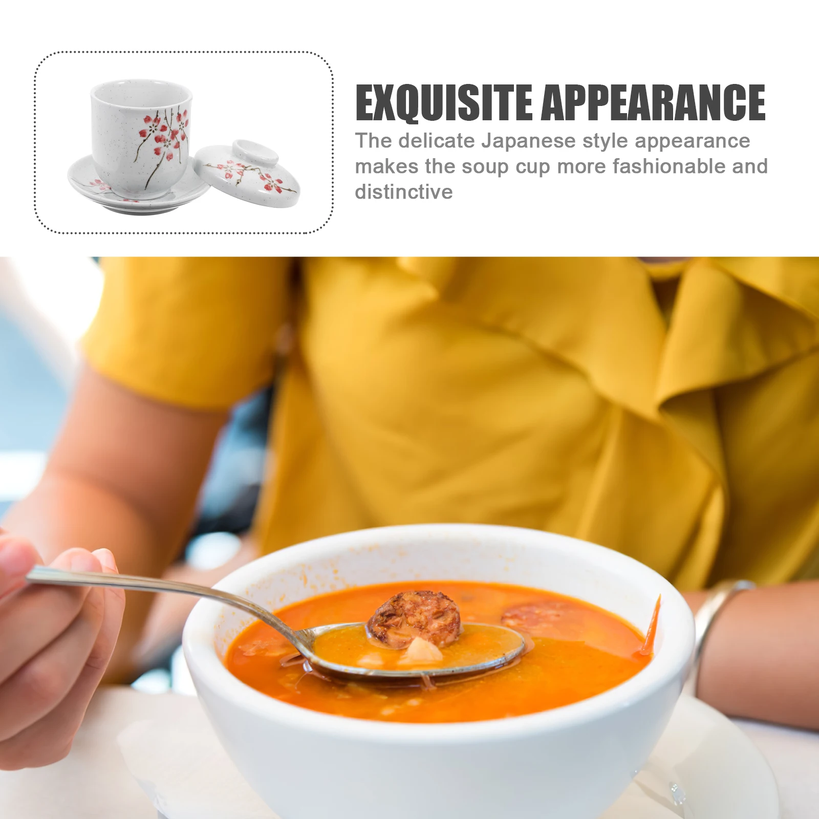 

1Set Ceramic Stew Cup Japanese Style Small Soup Bowl for Steaming Bird's Nest Egg Custard Dessert Ice Cream Kitchen Tableware