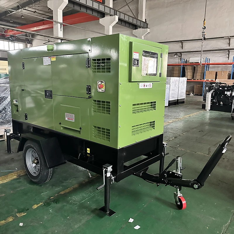 Customized Soundproof Canopy Trailer Type 20kva 25kva 30kva 40kva 50kva 60kva 80kva 100kva Cummins Diesel Generator Set With CE