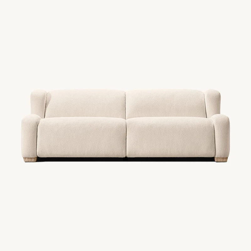 xx-RH MARCE MOTION Modern Luxury Curved Sofa Set Plush Beige Fabric Wooden Legs Modular Sponge Filled Living Room Furniture