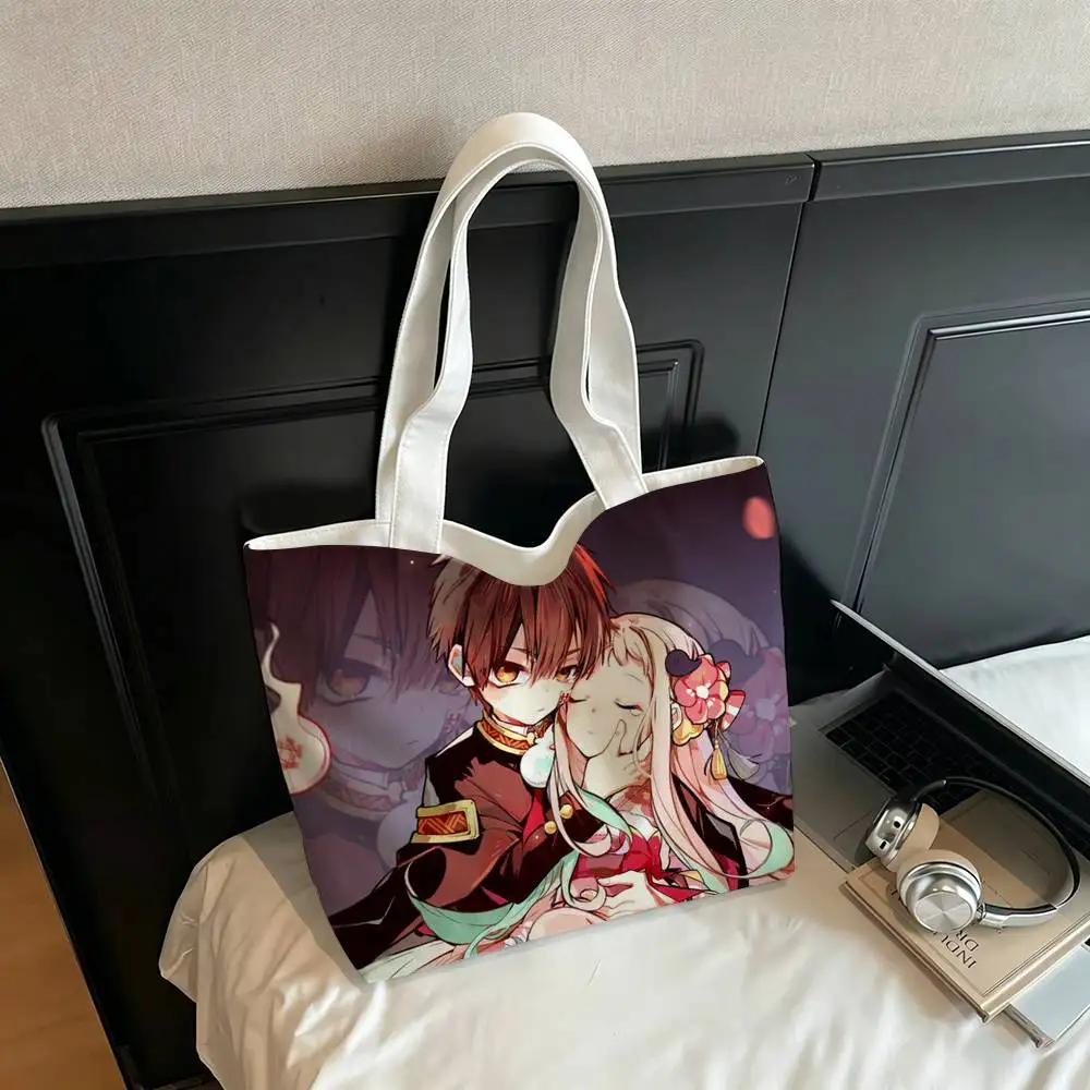 Cartoon Toilet-bound Hanako-kun   Printed Canvas Tote Bag Shoulder Bag Commuter Mommy Shopping Bag