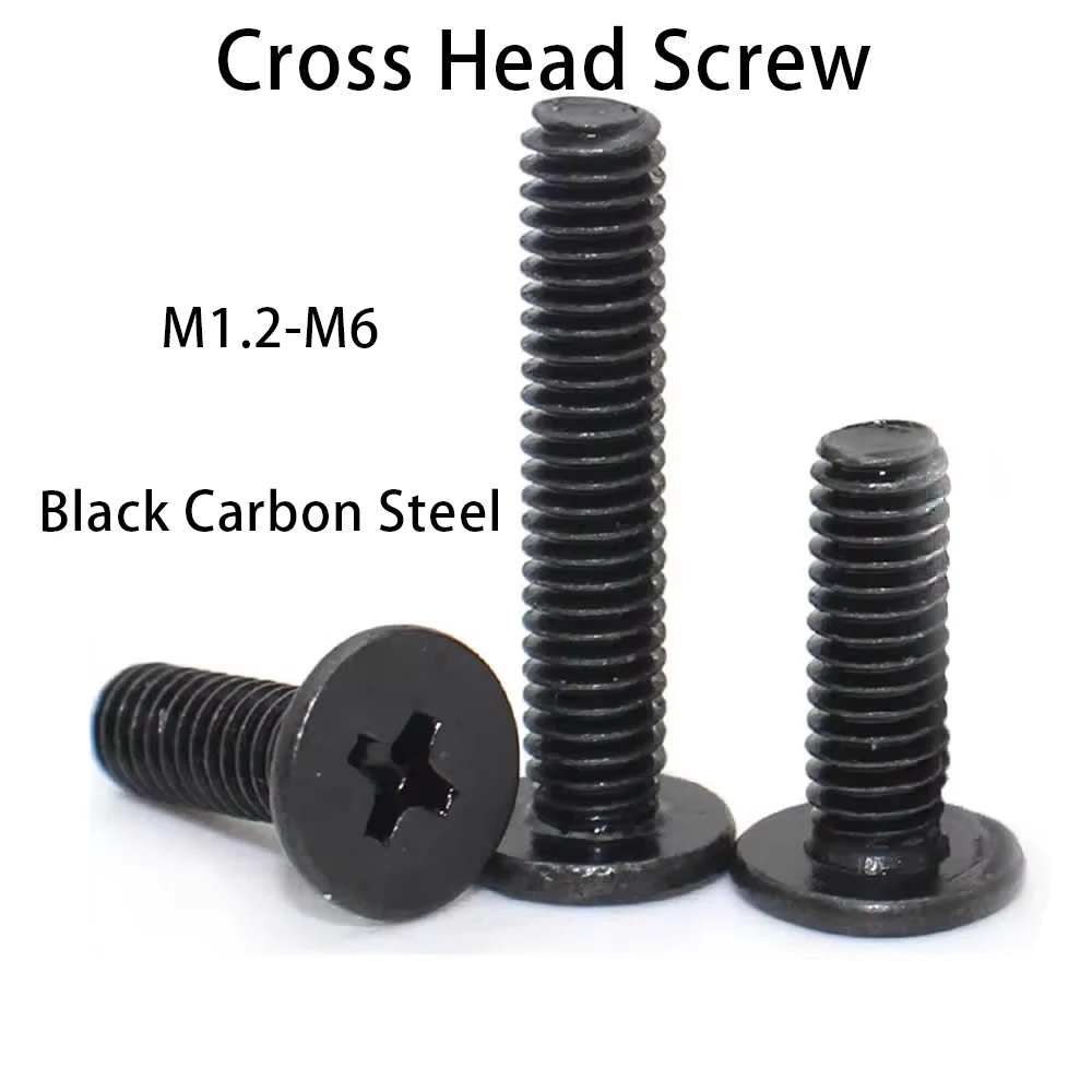 

M1.2 M1.4~M6 10/20/30/100/200pcs Phillips Ultra Thin Flat Wafer Head Screw Carbon Steel CM Thin Head Laptop Screw for Computer