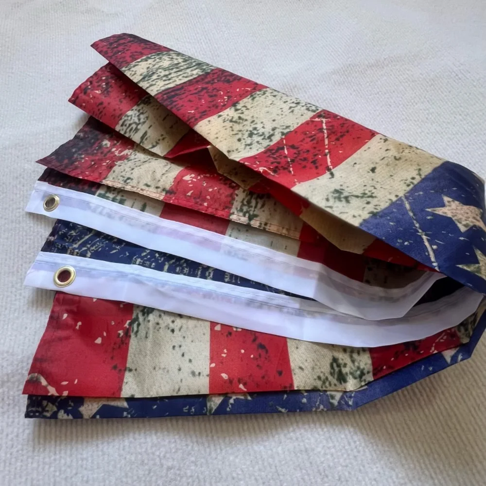 ييكسين القديمة خمر نمط البوليستر العلم شنقا ، العلم القديم القديم ، الشاي الملون ، الولايات المتحدة الأمريكية ، 3x5ft ، 90x150cm