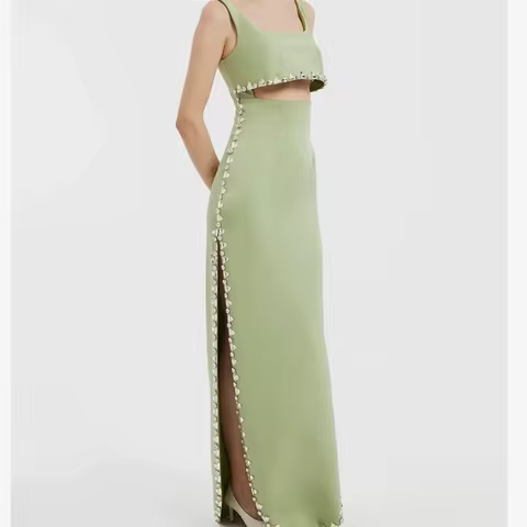 Formal Evening Dresses Spaghetti Sheath Party Dress Celebrity Sequin Flowers Satin Prom Dresses vestidos longos para eventos