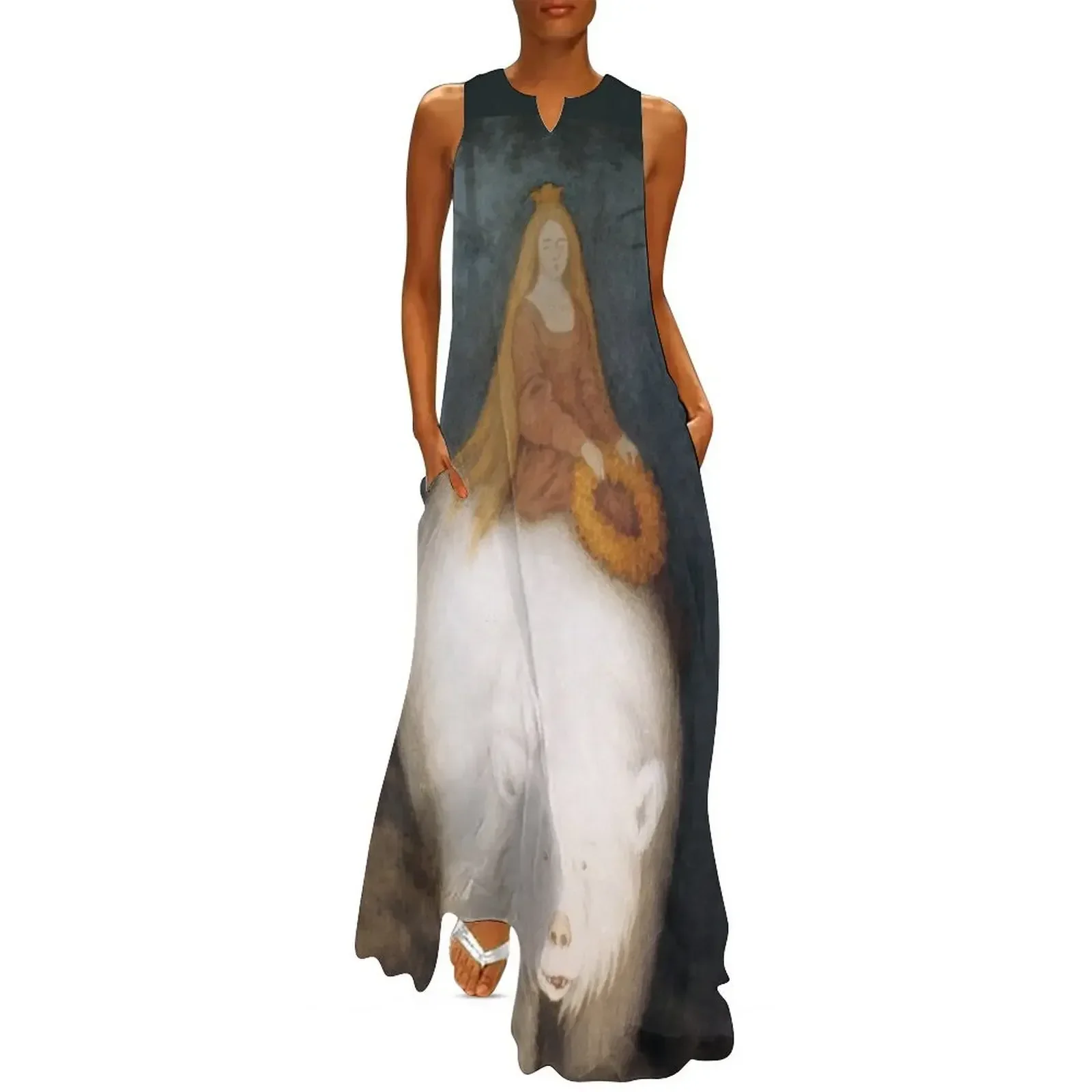 

“The White Bear” by Theodor Kittelsen Long Dress cocktail dresses womens dress womens clothing Dress
