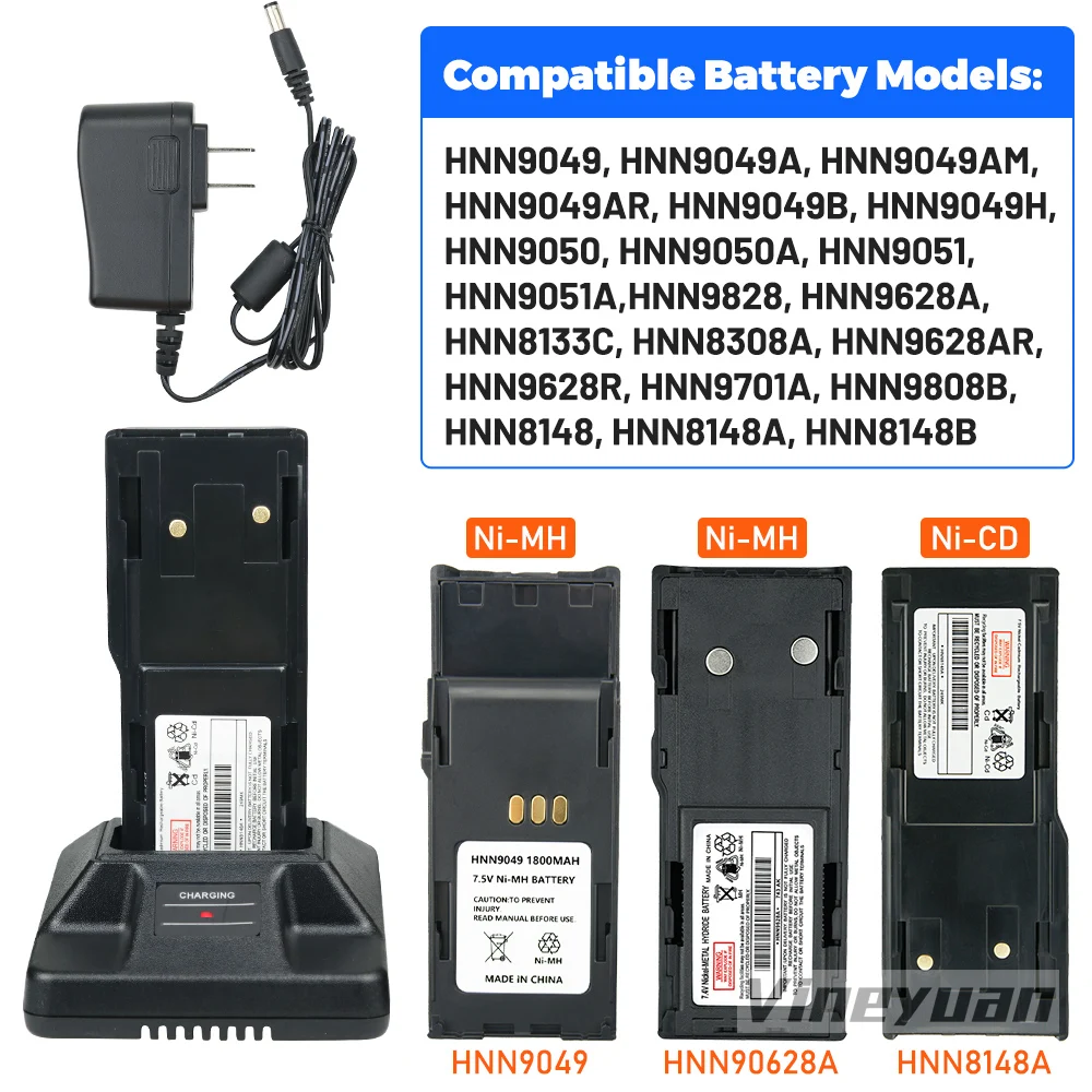 Cargador de batería HNN9049 HNN8148A PMNN4028 HNN9628A Ni-MH para Motorola GP88 GP300 PTX600 MTX638 LTS2000 Radio P110