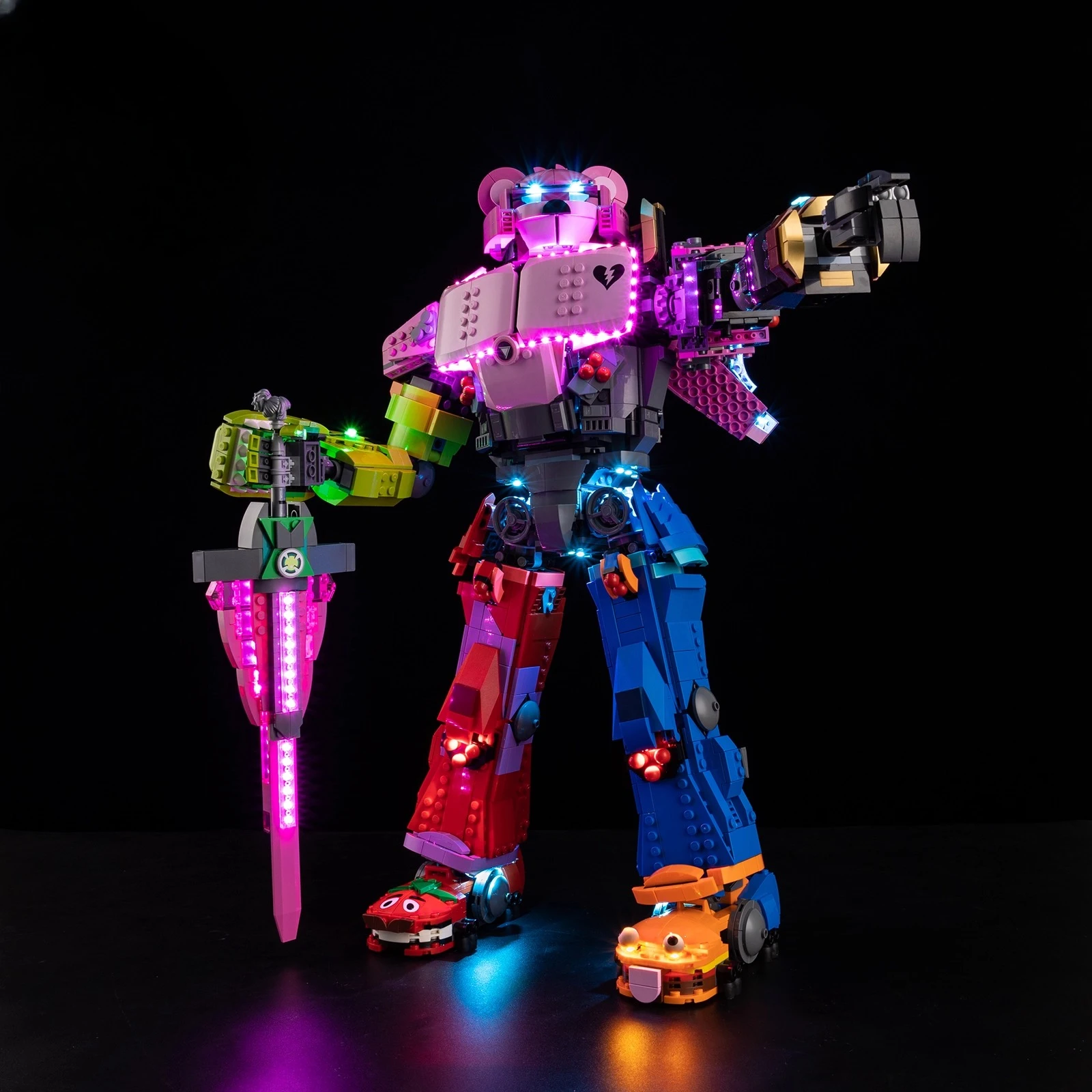 Juego de iluminación LED adecuado para el líder del equipo LEGO Mecha 77078 bloques de construcción juguetes de lámpara DIY (no incluye ladrillos modelo)