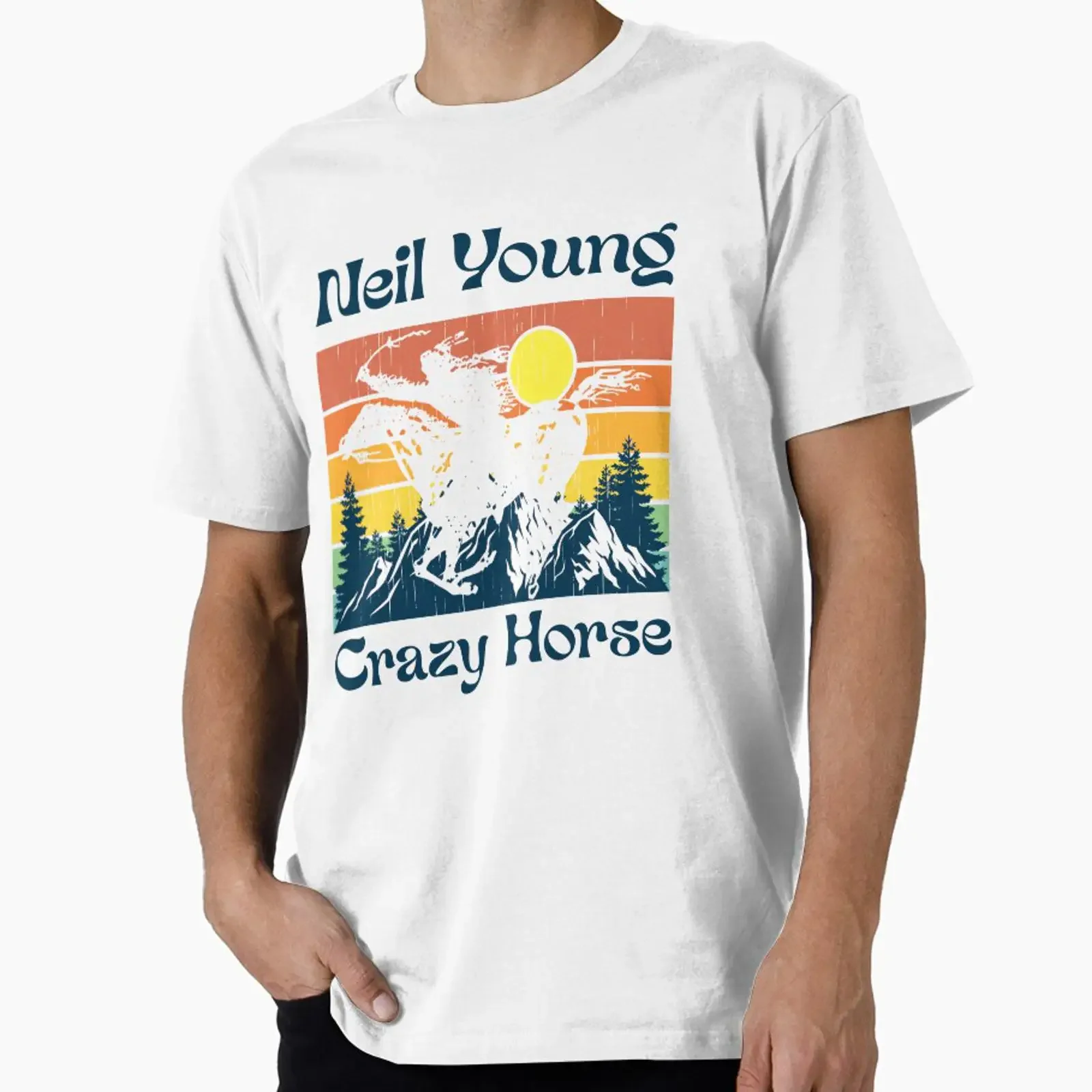 Vintage Crazy Horse Neil designed and sold by Evddalsh vintage Washed designer clothes streetwear Slightly Unisex Breathable