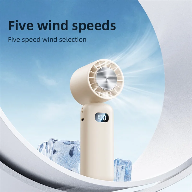 

A22F-Ice Compress Mini Fan Cooling Handheld Fan Mini Folding Digital Display Mute Desktop Fan Ice Compress Neck Fan