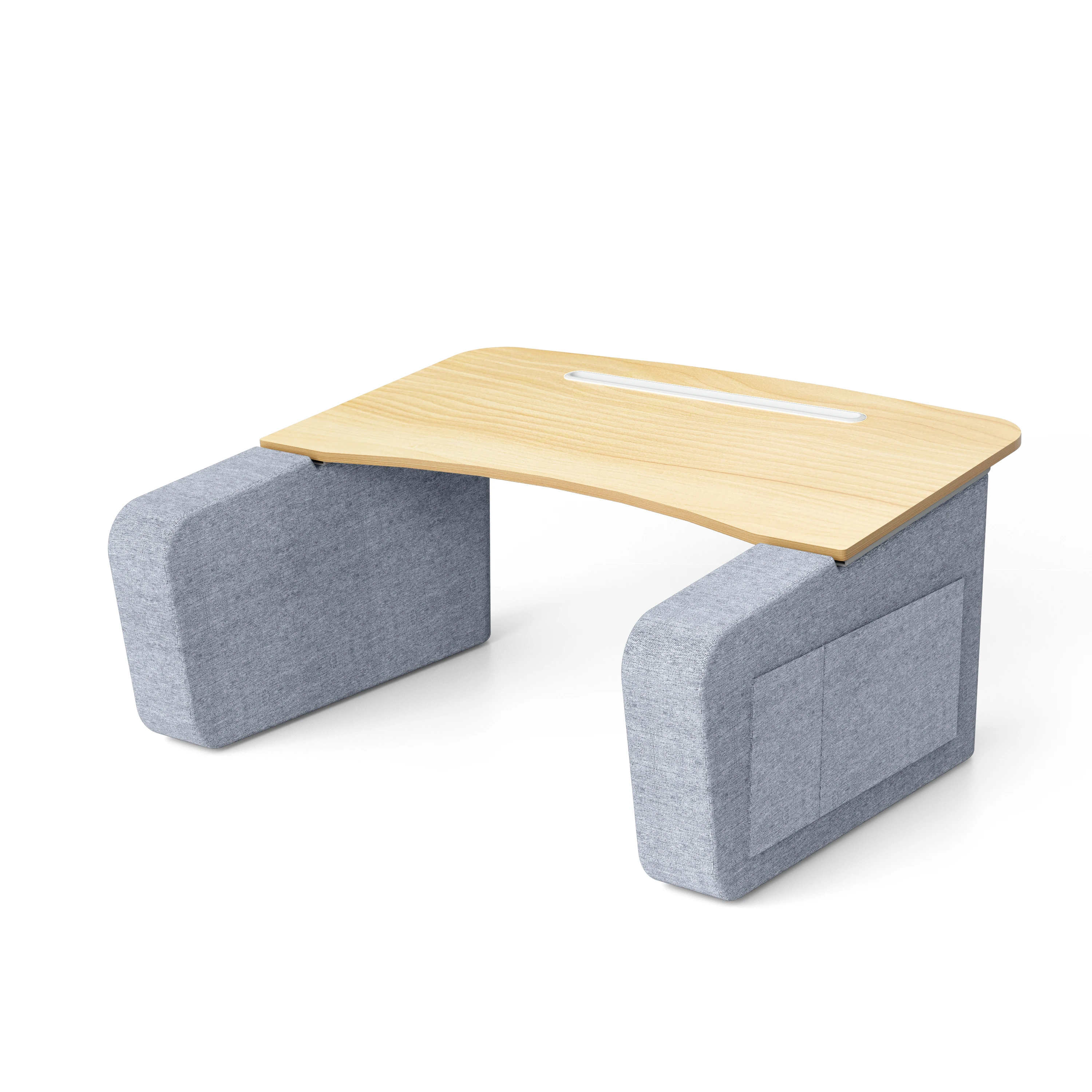 Adjustable Height Portable Ergonomic Wooden Lap Desk Multi-Functional Reading Table Removable Soft Foam Pillow Bed Laptop Stand