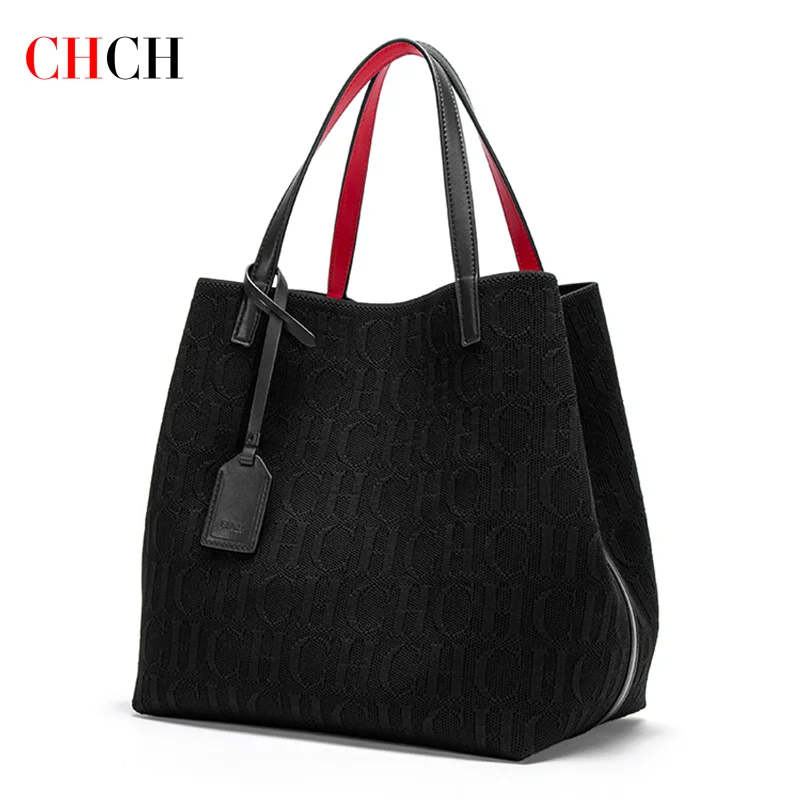 CHCH Women's Handbag New Black Simple and Environmentally Bag Casual Tote Bag Mommy Shopping Bag