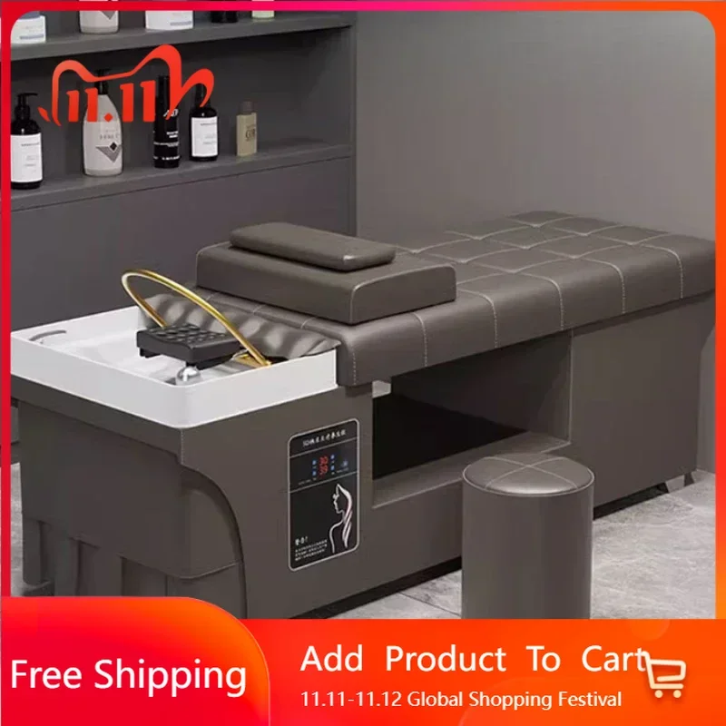 

Korean Shampoo Basin Head Spa Hairdressing Lying Smart Water Circulation Shampooing Washbasin Durable Cadeira Hotel Furniture