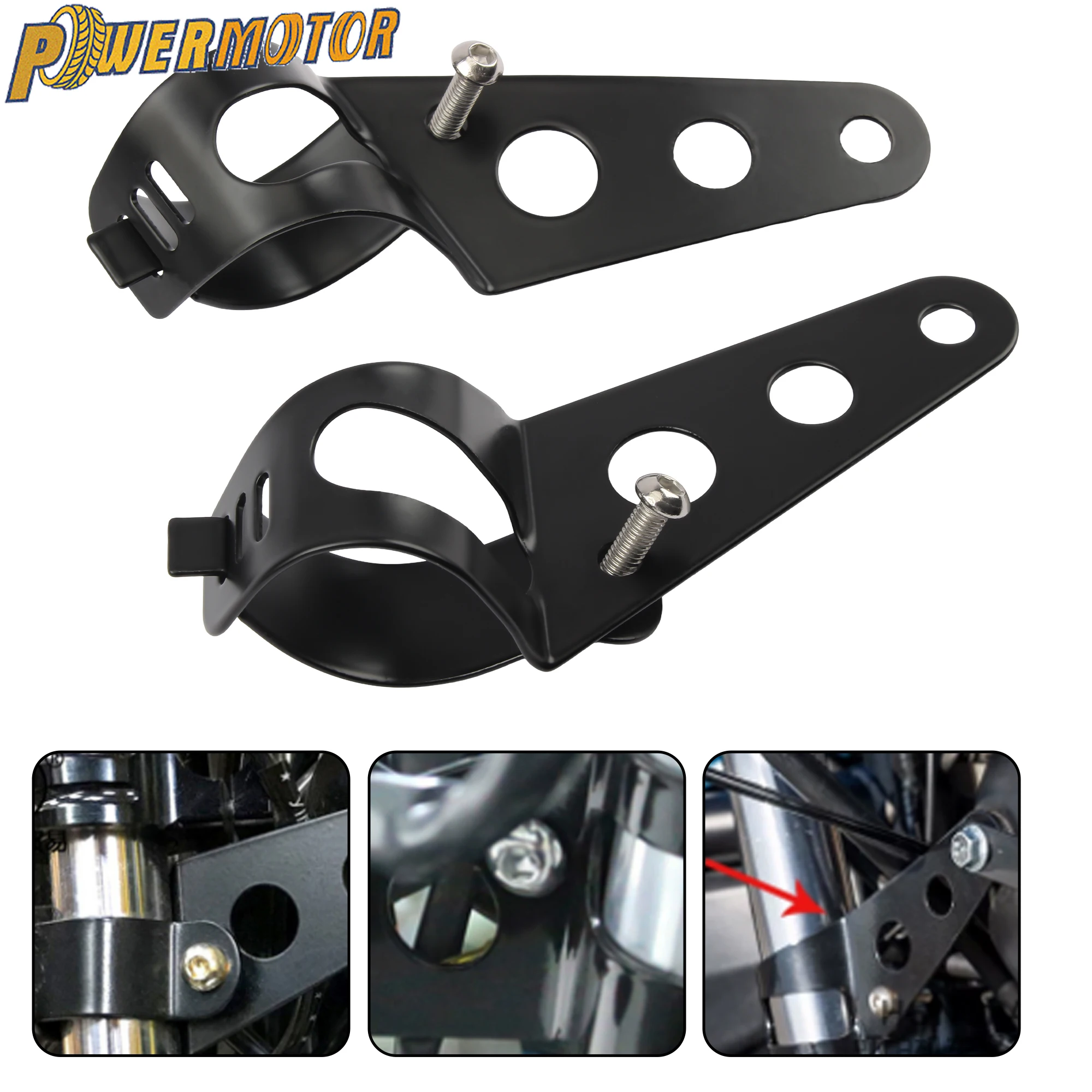 

40-45mm Motorcycle Headlight Mount Bracket Fork Clamp Adjustable Motor Tube Clamp Kit for Harley Chopper Cafe Racer Accessories