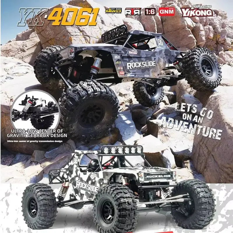 Ykong Yk4061 Rock Slide Rc Rock Crawler 1/6 Scale Electric Off Road Vehicle Low Center Of Gravity Model Car For Terrain Climbing