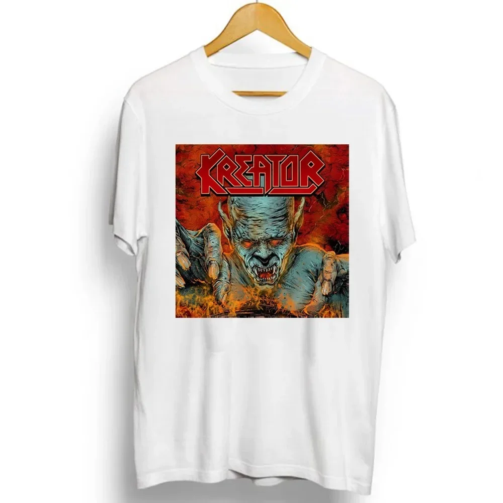 Mens Short Sleeve T-shirts 100% Cotton Kreator Rock Heavy Metal Band Print Adult Unisex Thrash Metal Tees Size XS-3XL New