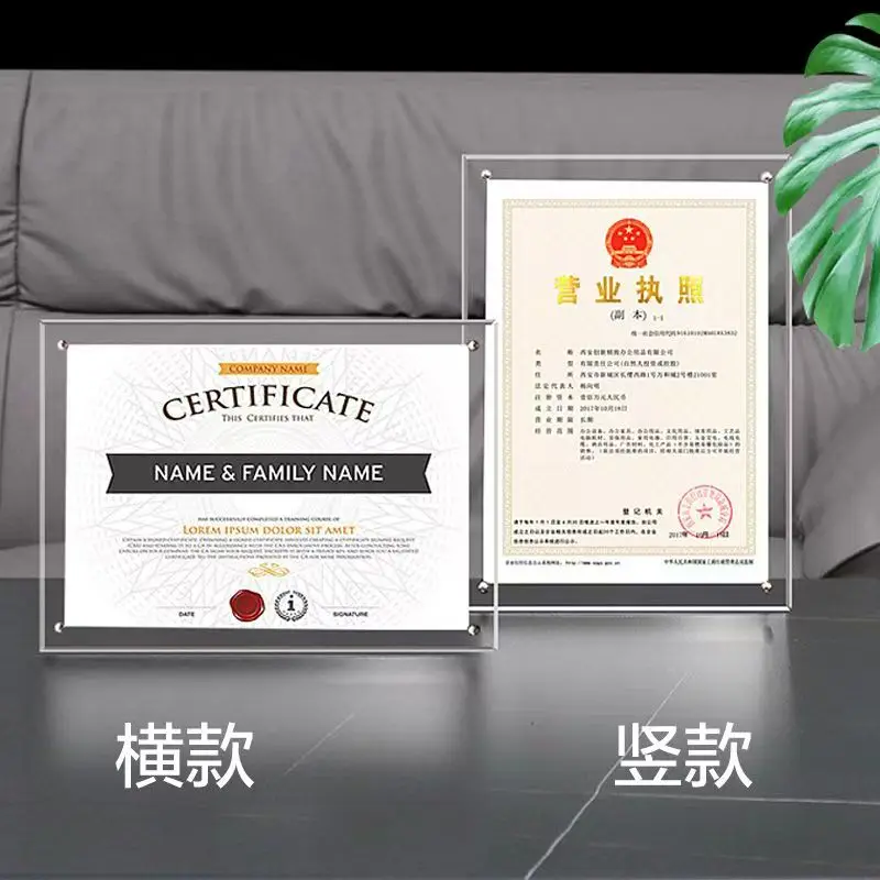 

Clear Floating Acrylic Picture Frames 8.3x11.7 for Wall,Degree,Document,Lucite Transparent Frame A4 Letter Size Certificat Frame