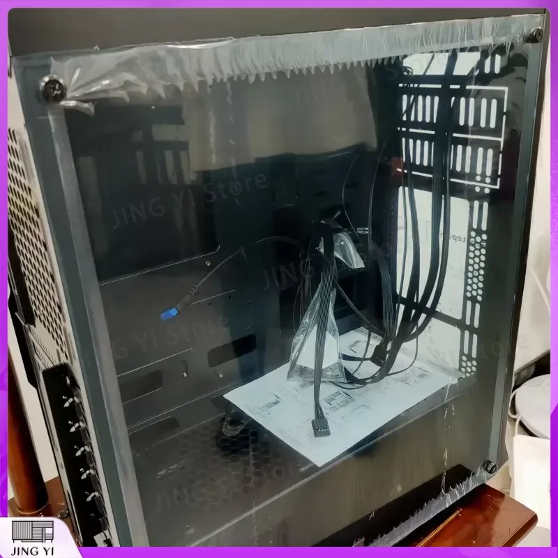 Gaming PC Case Full Side Tempered Glass Transparent ATX Mid Tower Computer Chassis with RGB Fan Desktop Gaming Cabinet