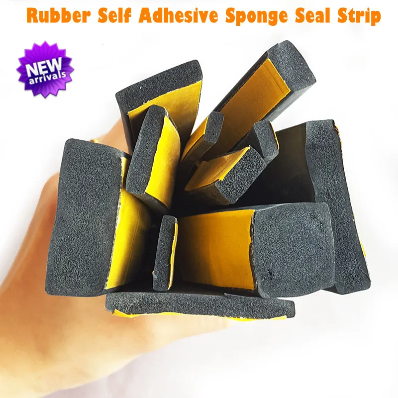

New Rubber Self Adhesive Sponge Seal Strip Thicken Black EPDM Single Sided Adhesive Soundproof Foam Anti-collision Seal Gasket