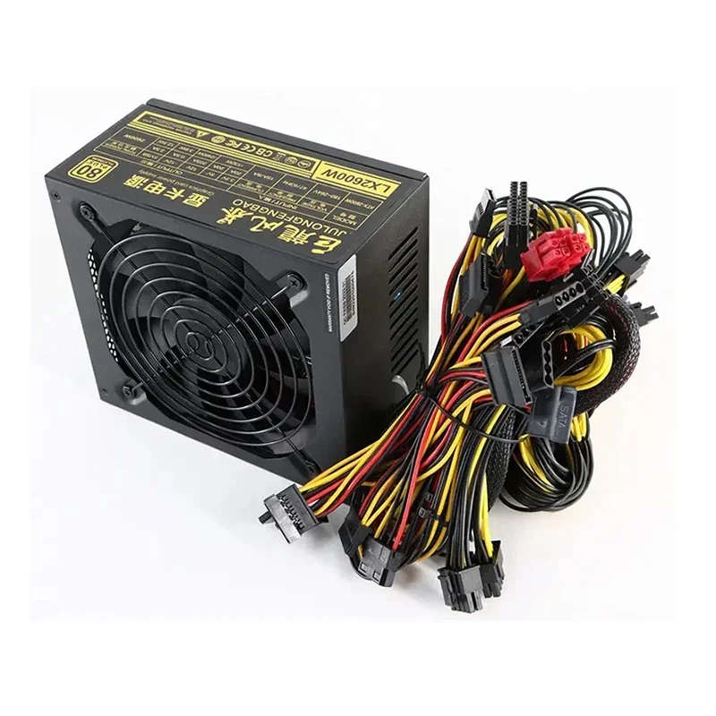 Brand New 2600W PFC PSU PC Power Supply 12V 8 Pieces Graphics Card Computer power supply 14cm 20/24pin ATX Computer Power Supply