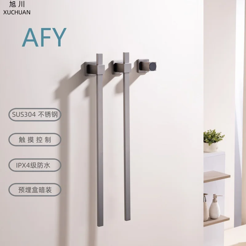 Electric Heated Towel Rack for Bathroom Smart Touch Control Towel Warmer and Dryer Stand Stainless Steel for Home Use