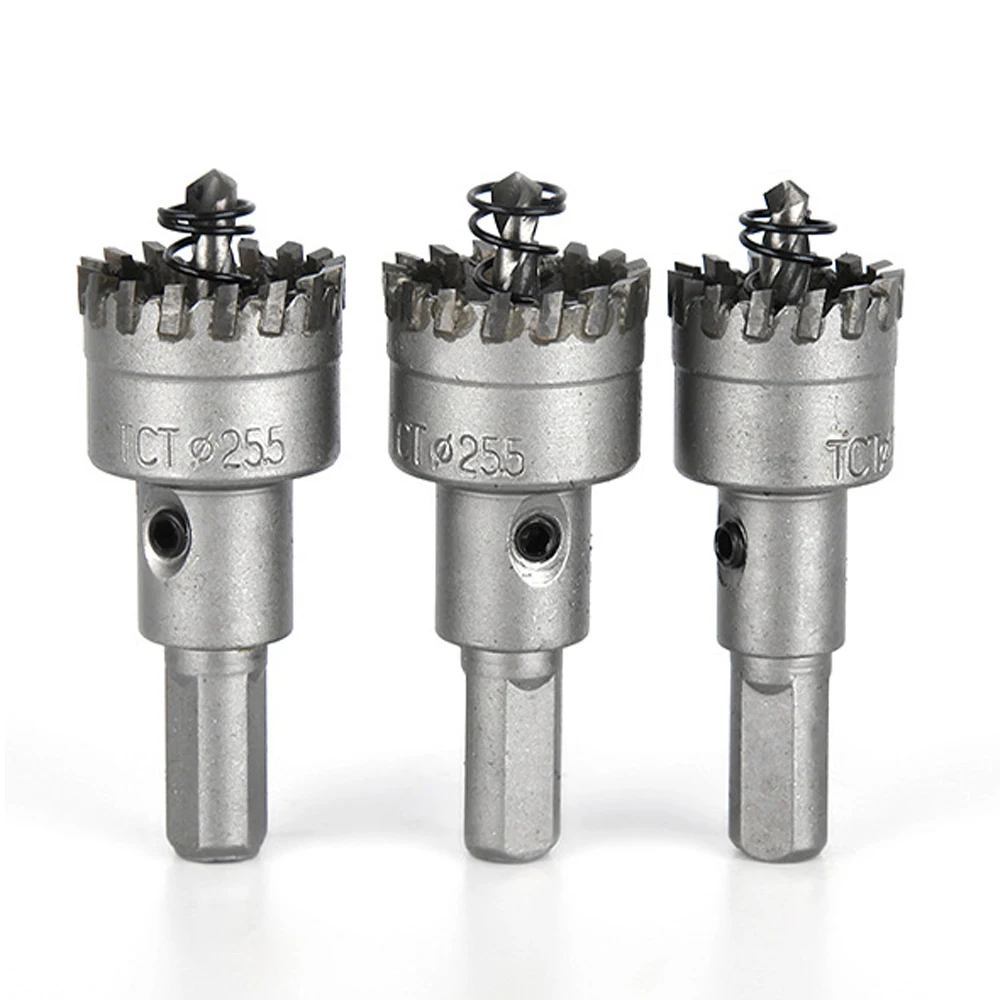 1 PC Carbide Tip Core Drill Bit Hole Saw Steel Aluminum Metalworking Cutter Stainless Steel Plate Perforating Drill Bits 16-32mm