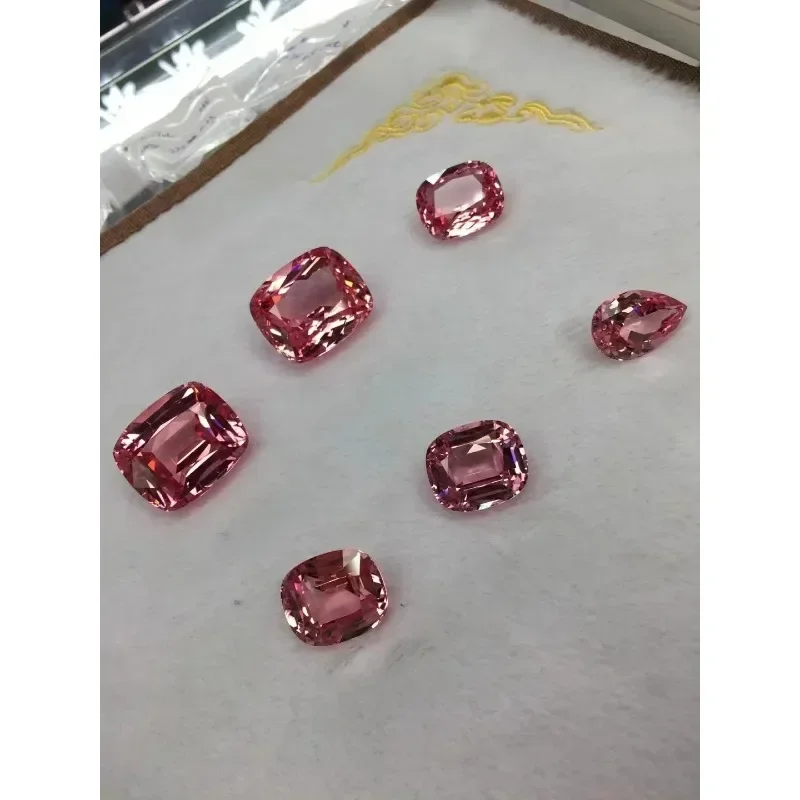 Ruihe New High Quanlity Handmede Gemstones 15x17.5mm Lab Grown Pink Purple  Blue Color Sapphire for Jewlry Rings Making