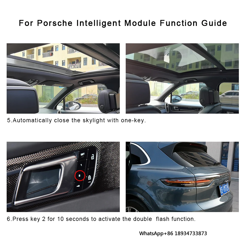 Modulo intelligente per Porsche One Key Lift Window Module Modulo bagagliaio chiuso Lucernario chiuso con un pulsante per Panamera Cayenne