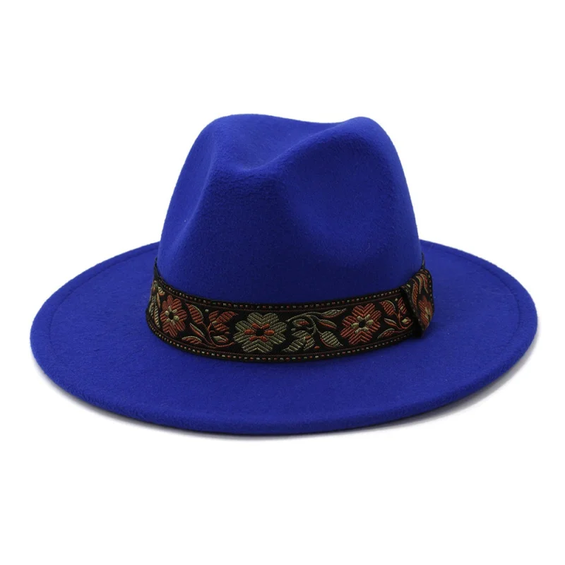 

Faionable Jazz Hats for Men And Women Woolen Caps Spring Autumn Winter Seasonal Flat Brim Large Brim Clo ape Hat Tops