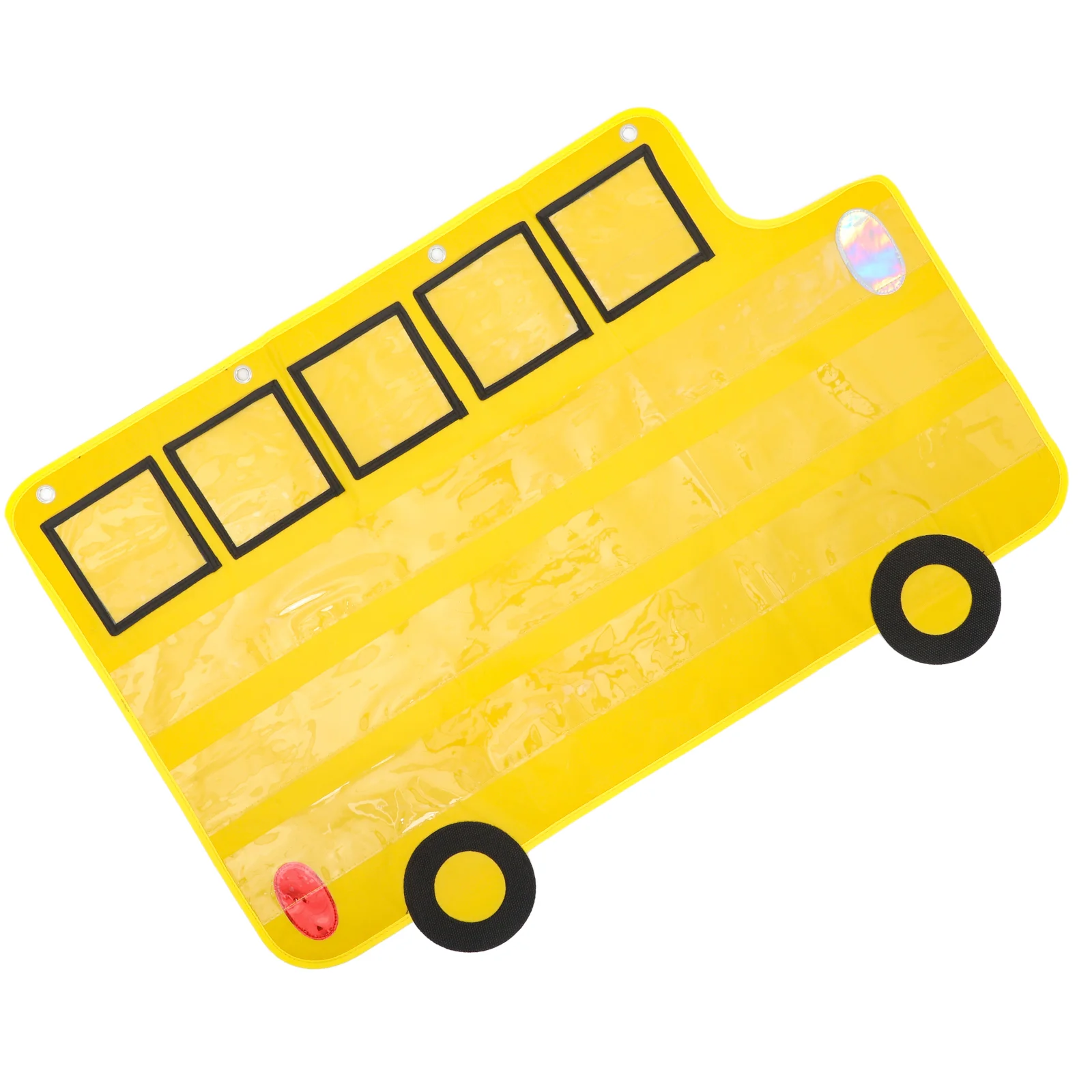 

School Bus Hanging Bag Alphabet Pocket Chart Letters Teaching Supplies Wall Organizer