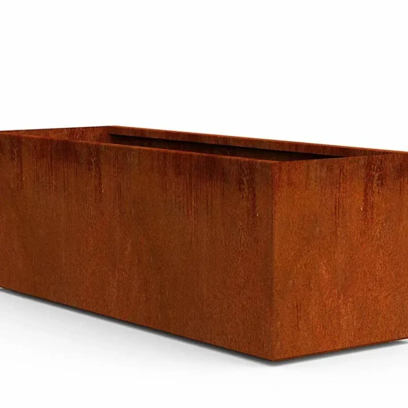 

Steel Flower Pot Large Vertical Planter Corten Steel Garden Edging round corten steel planter