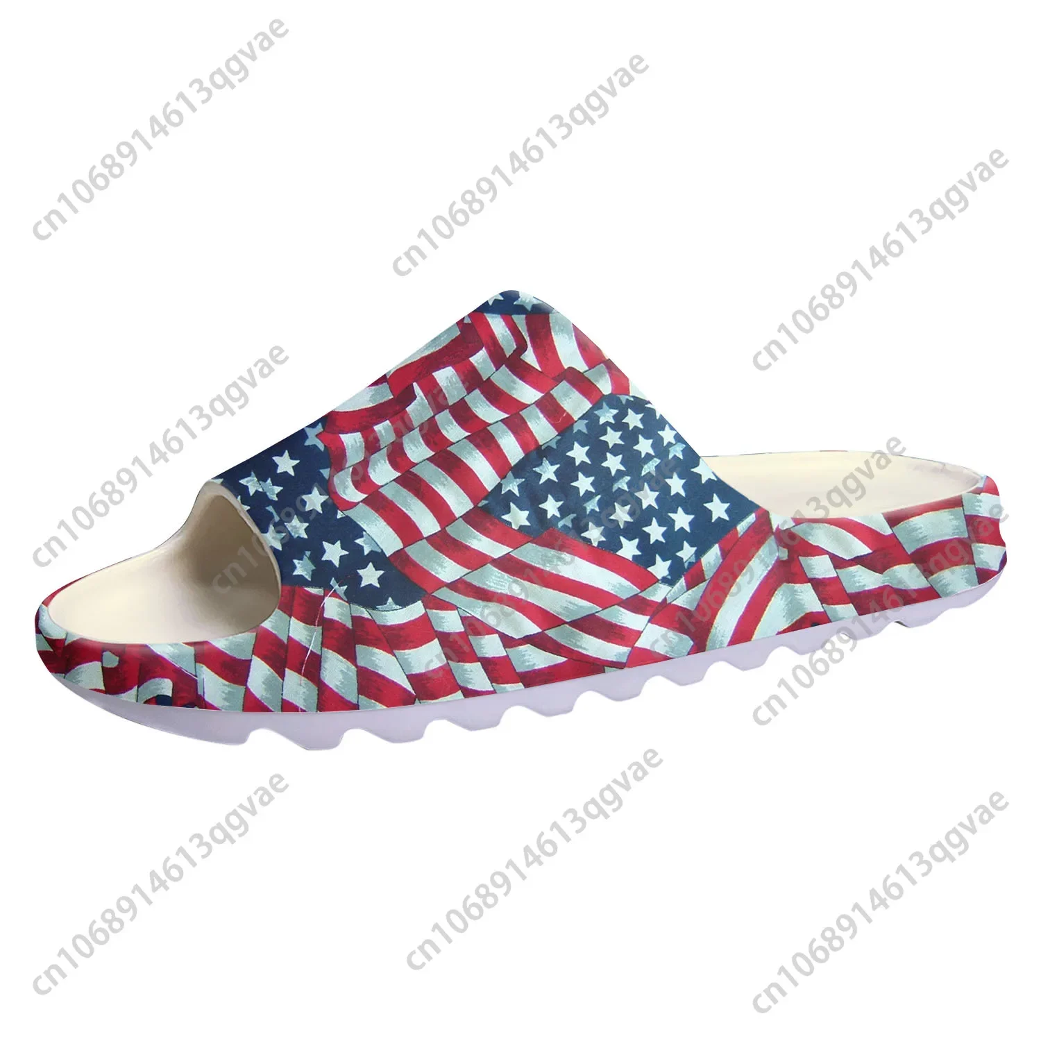 Usa Flag Zachte Zool Sllippers Home Klompen Stap Op Waterschoenen Heren Vrouwen Tiener Strand Amerikaan Aanpassen Op Shit Sandalen