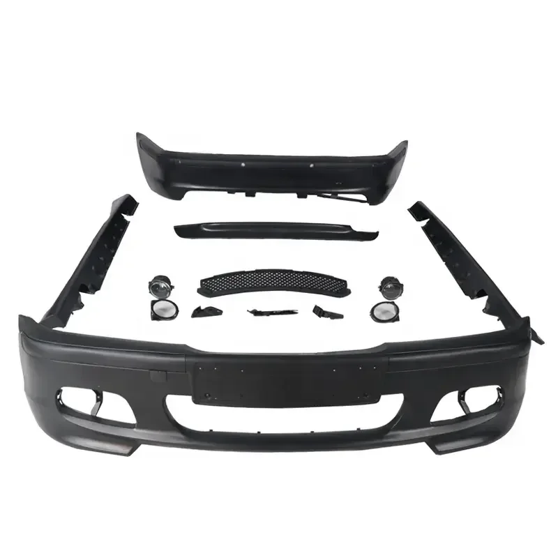 Car Accessories PP Plastic MT Style Car Bumpers For B-MW 3 Series E46 Body kit Front Rear Bumpers Side Skirts