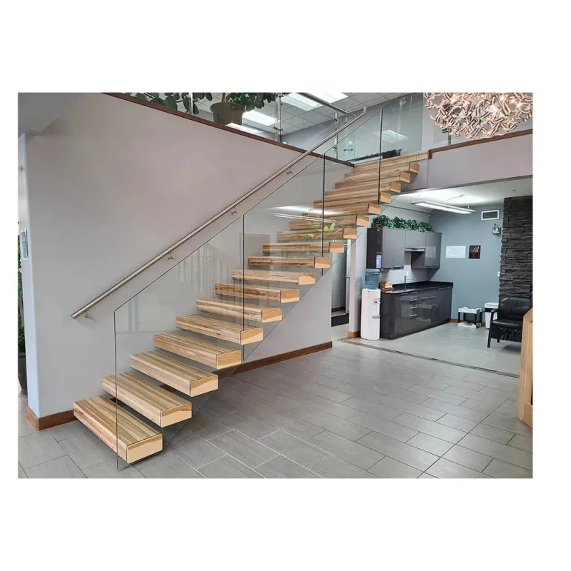 custom.Contemporary Floating Stairs With Hidden Steel Structure