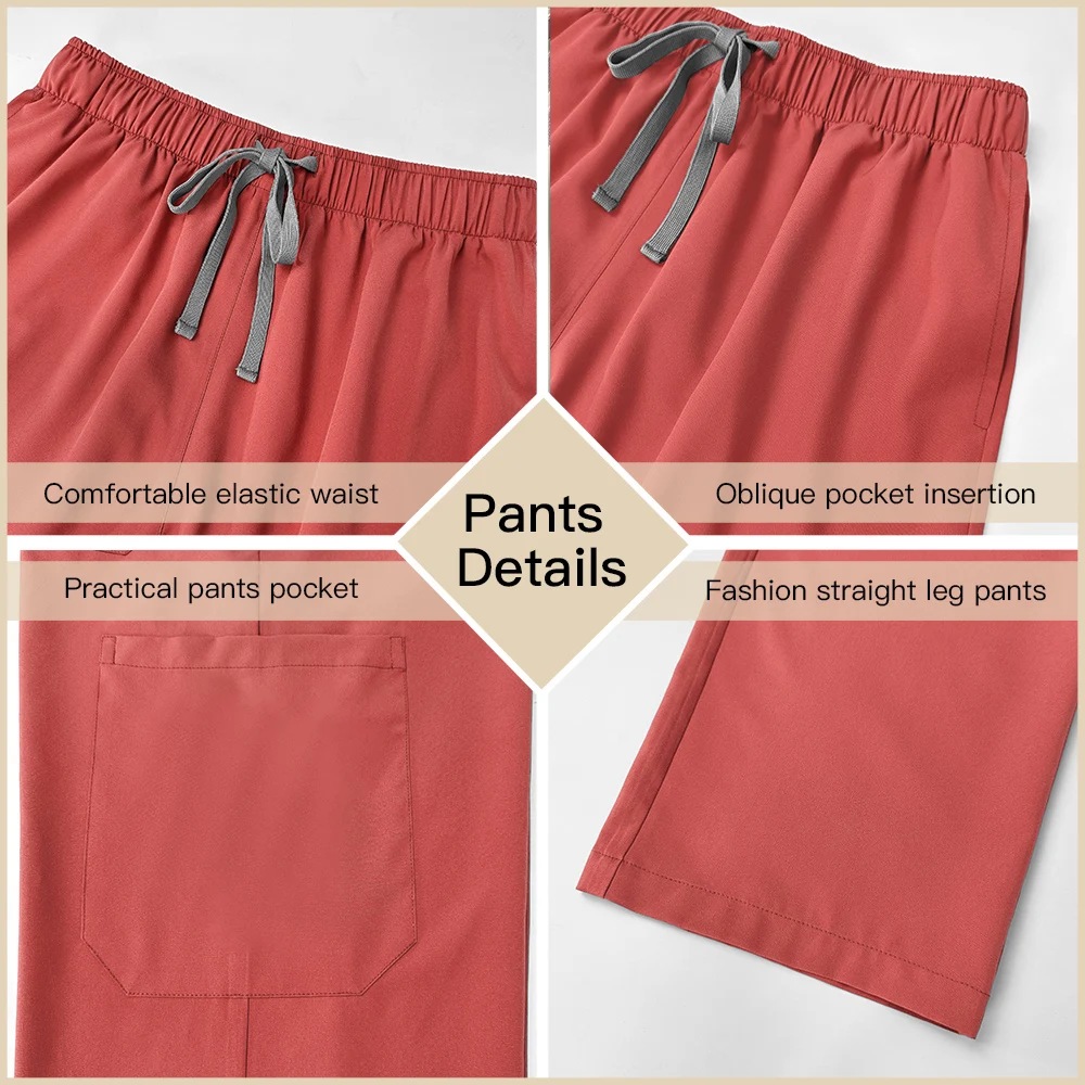 Verpleegkundige Accessoires Medische Scrubs Uniformen Vrouwen Chirurgisch Pak Y-hals Tops + broek Werkkleding Tandheelkunde Arts Werkkleding Groothandel