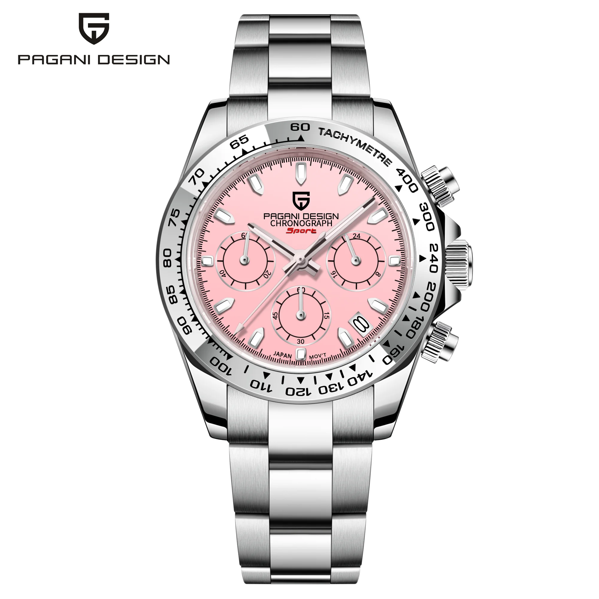 

Новые кварцевые часы PAGANI DESIGN, водонепроницаемость 100 м, синтетический сапфировый кристалл, ремешок из нержавеющей стали, деловой стиль, модель PD1727