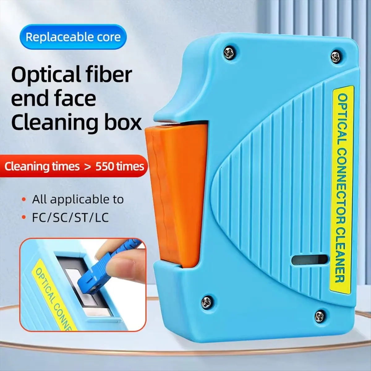 morning Fiber Optic Cleaner Cassette+2XCleaning Core Fiber End Face Cleaning Box Pigtail Cleaner for SC/FC/ST/LC Cleaner Tool B