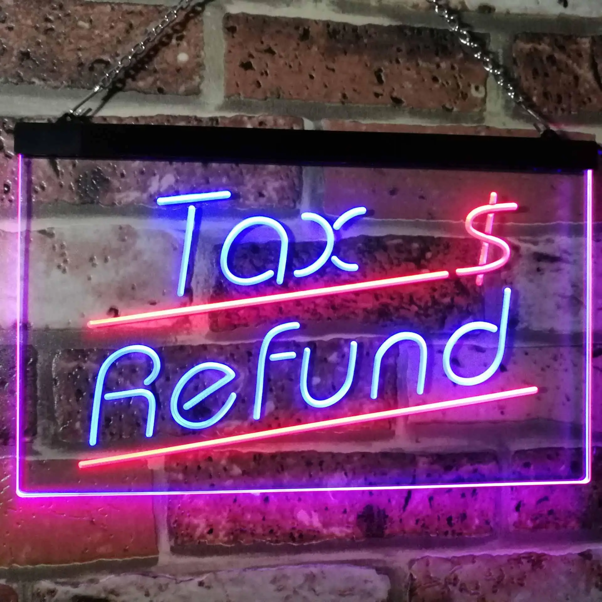 

Tax Refund $ Dual Color Led Neon Sign st6-i2976