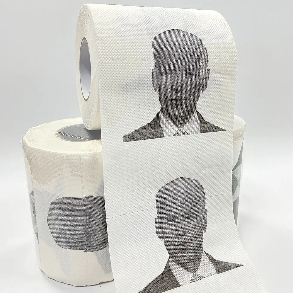 1roll Joe Biden Pattern Toilet Paper Roll Novelty Gift Bathroom Paper Towel FunnyHome Paper 150 Sheets