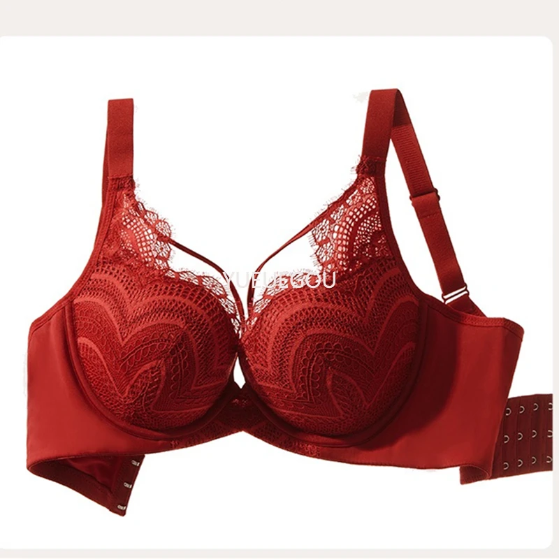 Plus Size Minimizer Bra Lace Underwire Full Coverage Bra for Large Breasts Slimming Sexy Design  & Adjustable Straps