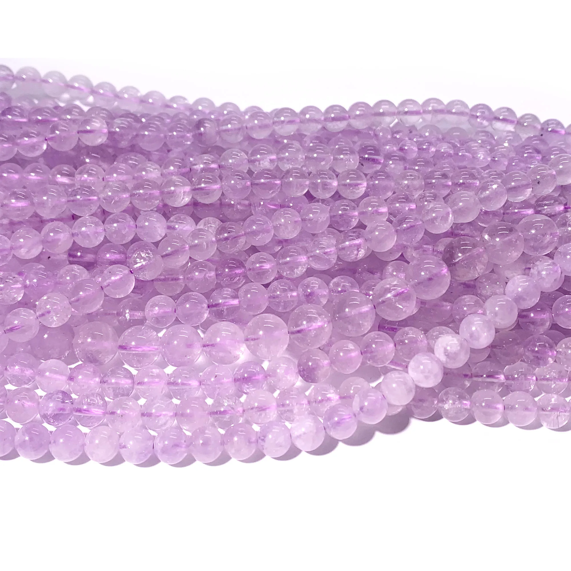 Natural Natural Lavender Amethyst Round Loose Stone Beads Fit Jewelry DIY Necklaces or Bracelets 15\
